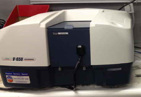 UV-visible spectrometer (JASCO V-650)