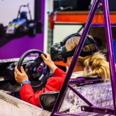 student using VR technology