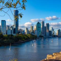 view over the city on the Brisbane River, Queensland, Australia